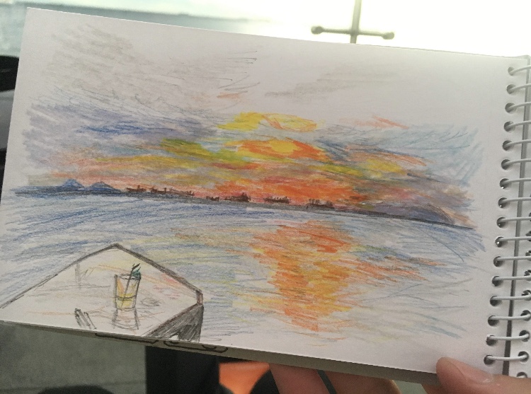 [Philippines] quick drawing of Manila Bay（マニラ湾を眺めながら描いたドローイング）